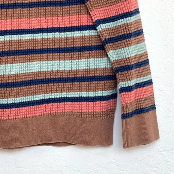 REI Co-op Women’s Lg Wallace Lake Waffle striped Sweater Multicolor Long Sleeve - Picture 6 of 14